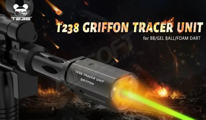 T238 Griffon Hangtompító - Fekete Zöld Tracer Bb-Hez Tracerek