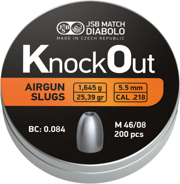 JSB KNOCKOUT SLUGS .218 5,5mm 1,645g - 200db