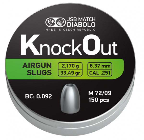 JSB KNOCKOUT SLUGS .251 6,37 mm 2,170g - 150db