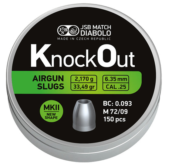 JSB KNOCKOUT SLUGS .25 6,35 mm 2,170g - 150db