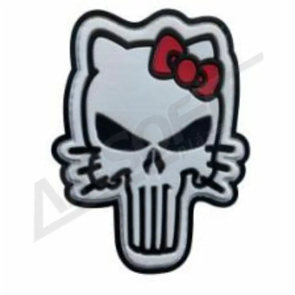 PATCH 0712 - PUNISHER HELLO KITTY SKULL - FEHÉR