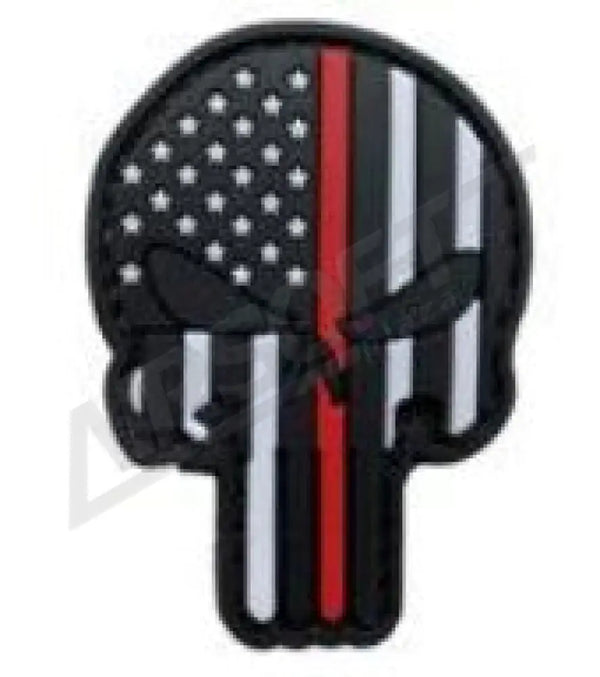 Patch 1023 - Punisher Skull Red Line Us Flag Felvarrók