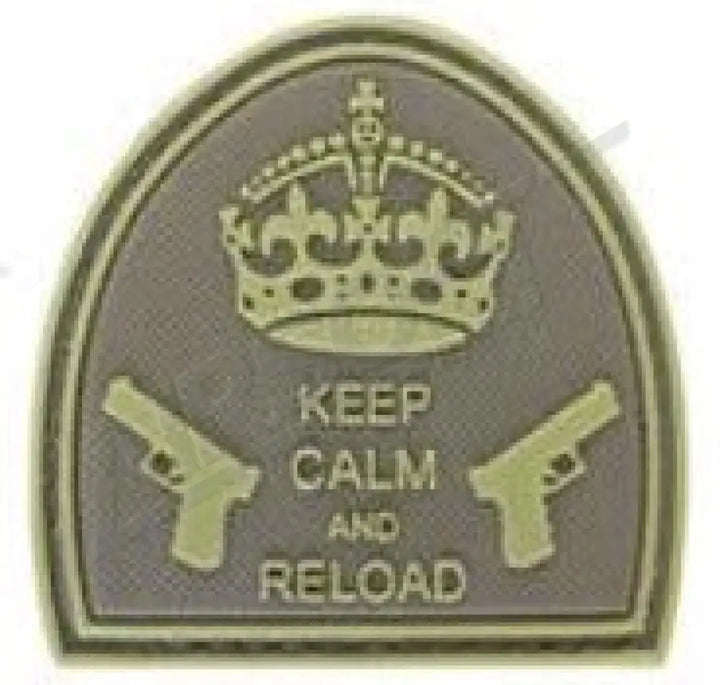 Patch 1061 - Keep Calm And Reload Carved Background Coyote Felvarrók